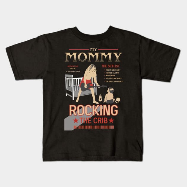 mothers day mommy rocking the crib retro 01 Kids T-Shirt by HCreatives